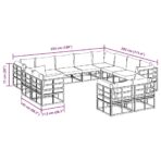 Garten-Sofa-Set mit Kissen 12 pcs – Bild 11