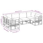 Gartensofa-set mit Kissen 6 pcs Schwarz Aluminium – Bild 13