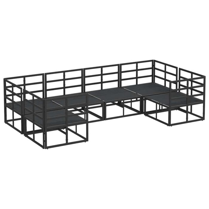 Gartensofa-set mit Kissen 6 pcs Schwarz Aluminium – Bild 7