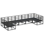 Gartensofa-set mit Kissen 7 pcs Schwarz Aluminium – Bild 7