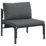 Gartensofa-set mit Kissen 3 pcs Schwarz Stahl – Bild 6