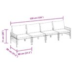Gartensofa-set mit Kissen 4 pcs Schwarz Stahl – Bild 10
