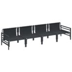 Gartensofa-set mit Kissen 4 pcs Schwarz Stahl – Bild 5