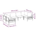 Gartensofa-set mit Kissen 6 pcs Schwarz Stahl – Bild 11