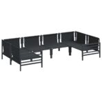 Gartensofa-set mit Kissen 6 pcs Schwarz Stahl – Bild 5
