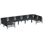 Gartensofa-set mit Kissen 7 pcs Schwarz Stahl – Bild 5