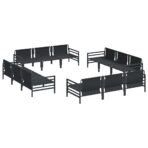 Gartensofa-set mit Kissen 12 pcs Schwarz Stahl – Bild 7