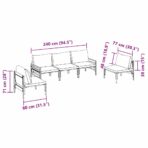 Gartensofa-set mit Kissen 5 pcs Schwarz Stahl – Bild 12