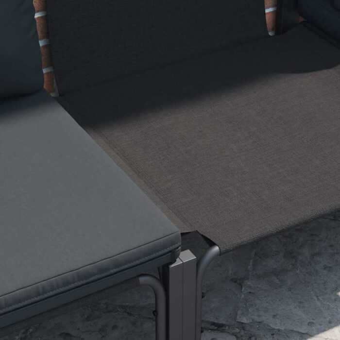 Gartensofa-set mit Kissen 6 pcs Schwarz Stahl – Bild 6