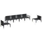 Gartensofa-set mit Kissen 6 pcs Schwarz Stahl – Bild 7