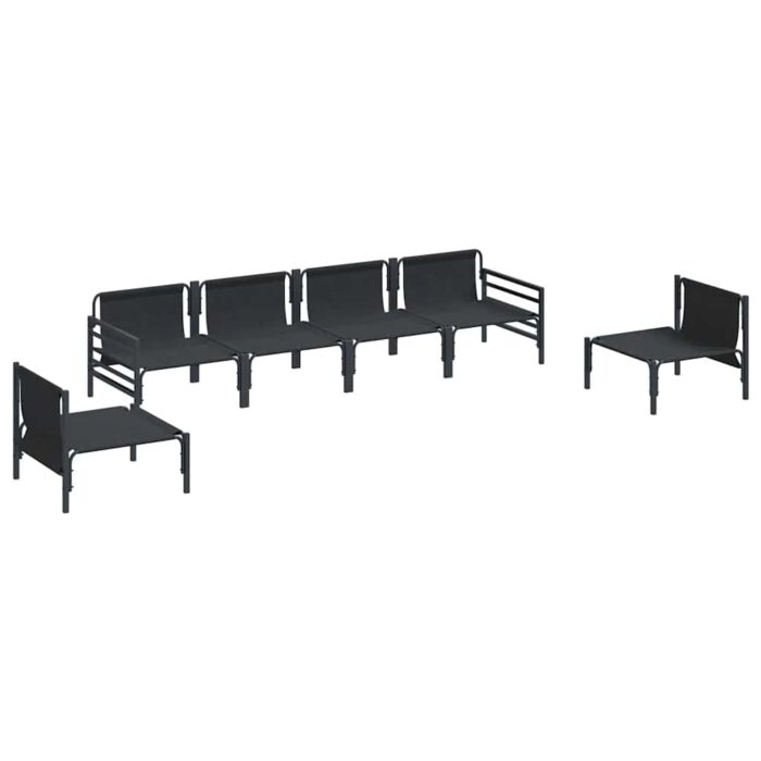 Gartensofa-set mit Kissen 6 pcs Schwarz Stahl – Bild 7