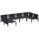 Gartensofa-set mit Kissen 6 pcs Schwarz Stahl – Bild 5