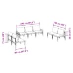 Gartensofa-set mit Kissen 7 pcs Schwarz Stahl – Bild 10