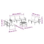 Gartensofa-set mit Kissen 8 pcs Schwarz Stahl – Bild 11