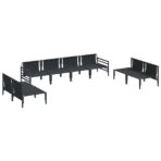 Gartensofa-set mit Kissen 8 pcs Schwarz Stahl – Bild 5
