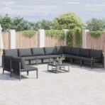 Garten-Sofa-Set 10 pcs Anthrazit Stahl