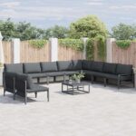 Garten-Sofa-Set 10 pcs Anthrazit Stahl
