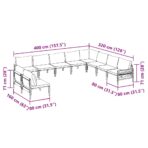 Garten-Sofa-Set 10 pcs Anthrazit Stahl – Bild 12