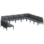 Garten-Sofa-Set 10 pcs Anthrazit Stahl – Bild 2
