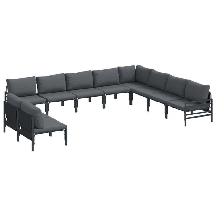 Garten-Sofa-Set 10 pcs Anthrazit Stahl – Bild 2