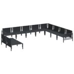 Garten-Sofa-Set 10 pcs Anthrazit Stahl – Bild 6