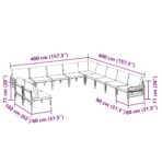 Gartensofa-set mit Kissen 11 pcs Schwarz Stahl – Bild 12
