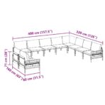 Gartensofa-set mit Kissen 10 pcs Schwarz Stahl – Bild 12
