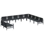 Gartensofa-set mit Kissen 10 pcs Schwarz Stahl – Bild 6