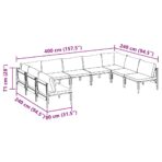 Gartensofa-set mit Kissen 9 pcs Schwarz Stahl – Bild 10