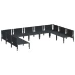 Gartensofa-set mit Kissen 9 pcs Schwarz Stahl – Bild 5