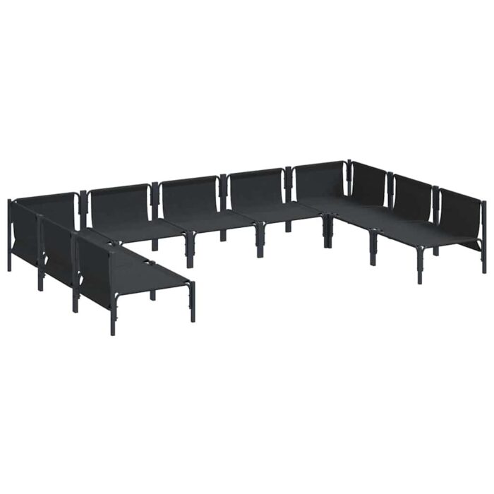 Gartensofa-set mit Kissen 9 pcs Schwarz Stahl – Bild 5
