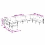 Gartensofa-set mit Kissen 10 pcs Schwarz Stahl – Bild 10