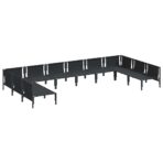 Gartensofa-set mit Kissen 10 pcs Schwarz Stahl – Bild 5