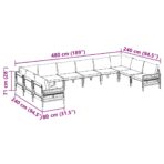 Gartensofa-set mit Kissen 10 pcs Schwarz Stahl – Bild 11