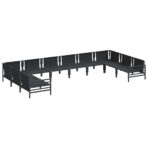 Gartensofa-set mit Kissen 10 pcs Schwarz Stahl – Bild 5