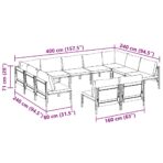 Gartensofa-set mit Kissen 11 pcs Schwarz Stahl – Bild 10