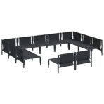 Gartensofa-set mit Kissen 11 pcs Schwarz Stahl – Bild 5