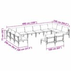 Gartensofa-set mit Kissen 12 pcs Schwarz Stahl – Bild 10