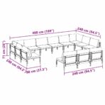 Gartensofa-set mit Kissen 13 pcs Schwarz Stahl – Bild 10