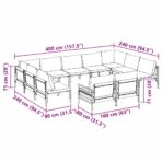 Gartensofa-set mit Kissen 11 pcs Schwarz Stahl – Bild 11