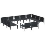 Gartensofa-set mit Kissen 11 pcs Schwarz Stahl – Bild 5