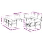 Gartensofa-set mit Kissen 12 pcs Schwarz Stahl – Bild 11