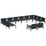 Gartensofa-set mit Kissen 12 pcs Schwarz Stahl – Bild 5