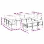 Gartensofa-set mit Kissen 13 pcs Schwarz Stahl – Bild 11