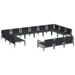 Gartensofa-set mit Kissen 13 pcs Schwarz Stahl – Bild 5