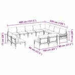 Gartensofa-set mit Kissen 12 pcs Schwarz Stahl – Bild 12