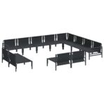Gartensofa-set mit Kissen 12 pcs Schwarz Stahl – Bild 6