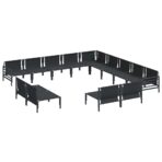 Gartensofa-set mit Kissen 13 pcs Schwarz Stahl – Bild 8