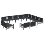 Gartensofa-set mit Kissen 12 pcs Schwarz Stahl – Bild 6