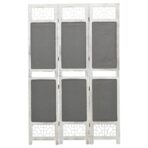 3-tlg. Raumteiler Grau 105x165 cm Stoff